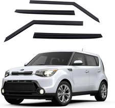 Smoke Window Visor Sun Rain Vent Guard 4 Pcs Set for Soul Soul 2014 2019 Smoke
