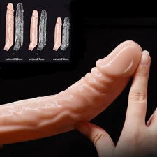 Bigger-Male Penis Extender Enlarge Enhancer Extension Sheath Sleeve Girth Condom