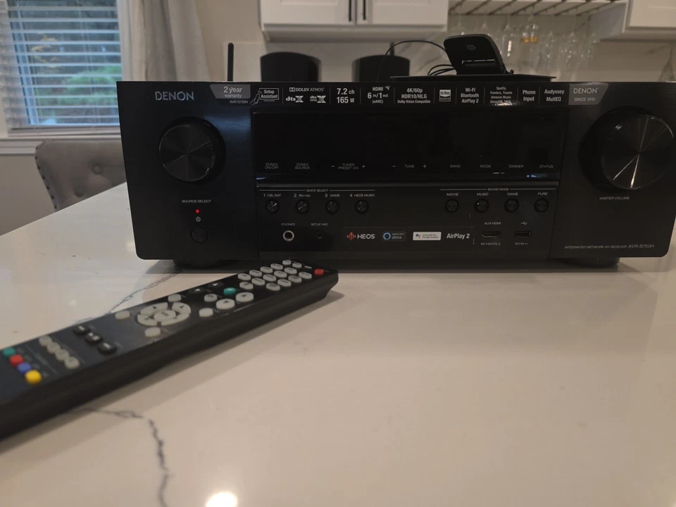 Denon AVR-S750H 7.2 Ch 4K UHD AV Receiver Dolby Atmos DTS:X WiFi Bluetooth HEOS - Image 3 of 4