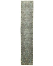 Taupe Tribal Oriental Runner Rug Muted Hallway & Kitchen Decor Carpet 2X12