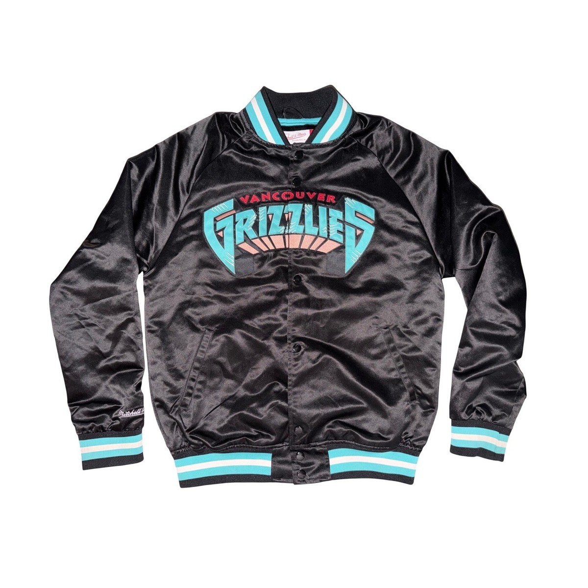 Mitchell & Ness Vancouver Grizzlies Satin Varsity Jacket Black NBA