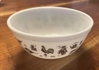 Vintage Pyrex 1962-1971 Early American Eagle White Brown 403 Mixing Bowl Cat