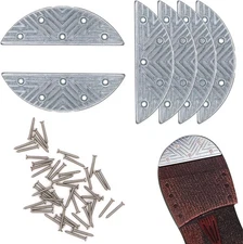 3 Pairs Metal Heel Plates Shoe Heel Taps Tips Sole Pad Replacement with Nails