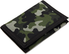 RFID Trifold Canvas Outdoor Sports Wallet for Kids - Front Pocket Wallet with Ma