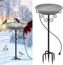 Heated Bird Bath, 100W Thermostatically Controlled Heated Bird Baths for Outdoor