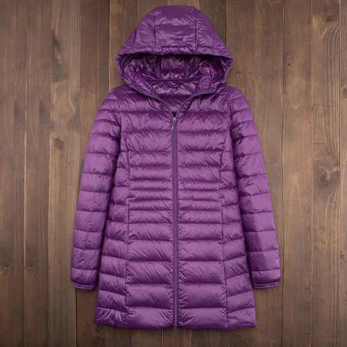 Women's Down Coat 90% Duck Coat Ladies Hooded Down Down Jacket Puffer Coat - Bild 17 von 29