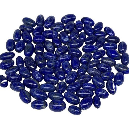 6 Genuine Lapis Lazuli (Dyed) Flat Oval (No Hole) Stones ap. 22mm