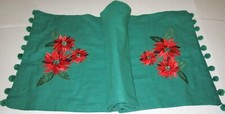 CHRISTMAS Table Runner 14" X 72" POINSETTIA'S  REDUCED 