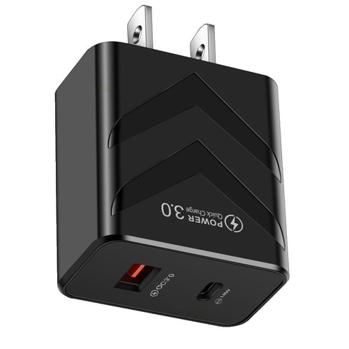 Fixed Caricabatterie da rete da -20 W con uscita USB-C e USB bianca / supporto PD e QC 3.0