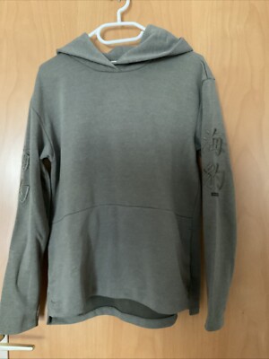 HURLEY DAMEN SWEATSHIRT GR M KAPUZE STICKEREI KHAKI WIE NEU PULLOVER