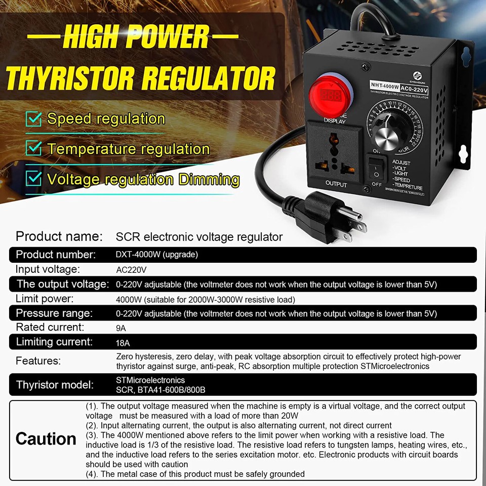 Striscia Led 220 V 4000k Regolatore Velocità Motore AC220V 2000W/4000W - Modulo Dimmer Per Controllo Motori Elettrici, Generico Sensore Di Movimento