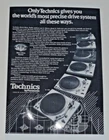 Technics Turntable Audiophile Poster 1978 SL-1200, 1400, SL-1350, 1500 19" x 13"