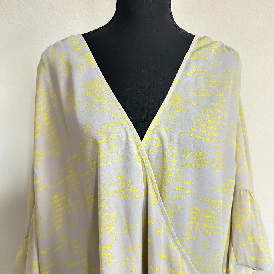 Melissa McCarthy Seven7 Топ 2X Plus Искусственная Обертка Богемские Кисточки Шифон Повседневный Новый с ценниками - Изображение 2 из 4