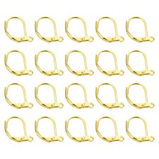 20Pcs LeverBack Earring Hooks French Ear Wire Earring Hook, Gold