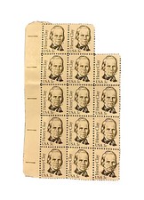 Block of 14 stamps, 3 cent - Henry Clay - 1983
