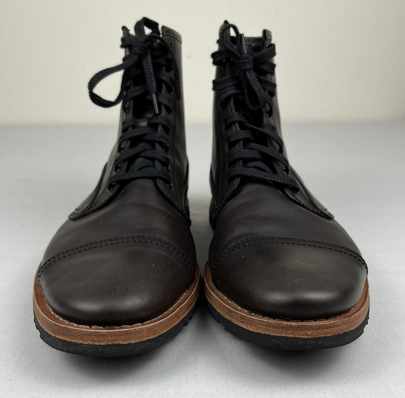 Timberland Boot Co Bardstown Cap Toe Brown Leather Boots Men’s Size 10 VGC Rare image 7