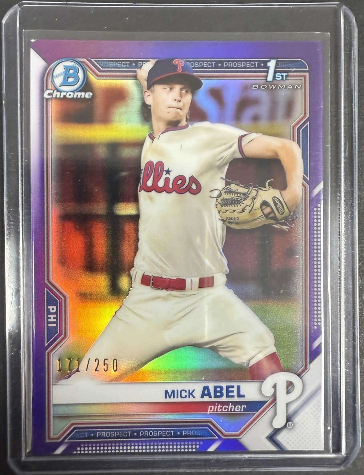 2021 Bowman 1st Chrome Mick Abel #BCP-42 Purple Refractor 171/250 RC Twins