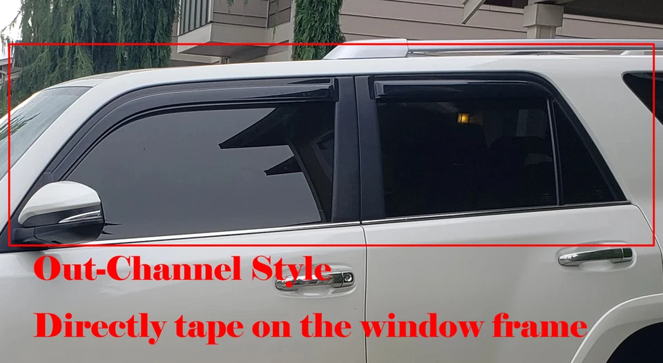 Fit 2010-2023 Toyota 4Runner Window Visors Sun Vent Shade Rain Wind Guard Smoke Foto 4 de 4