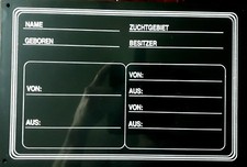 Stalltafel, Boxenschild, Pferd, in Weiß und Schwarz   *NEU*