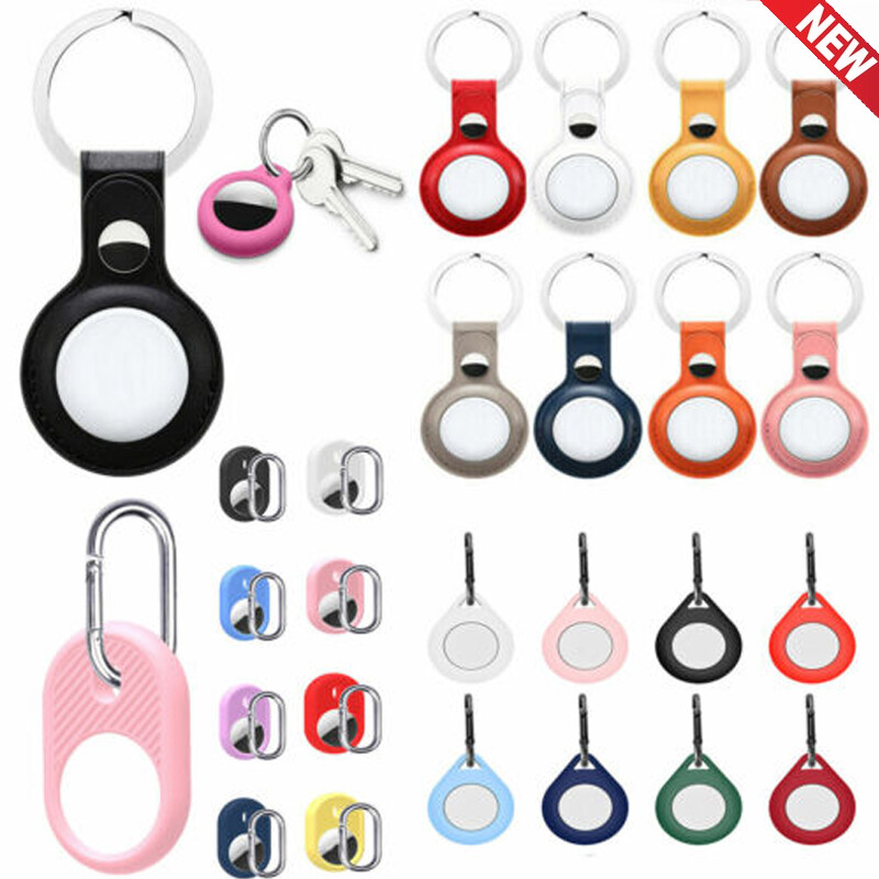 AirTag Case For Apple Air Tag Cover Tracker LEATHER Car Key Ring Protective ❁