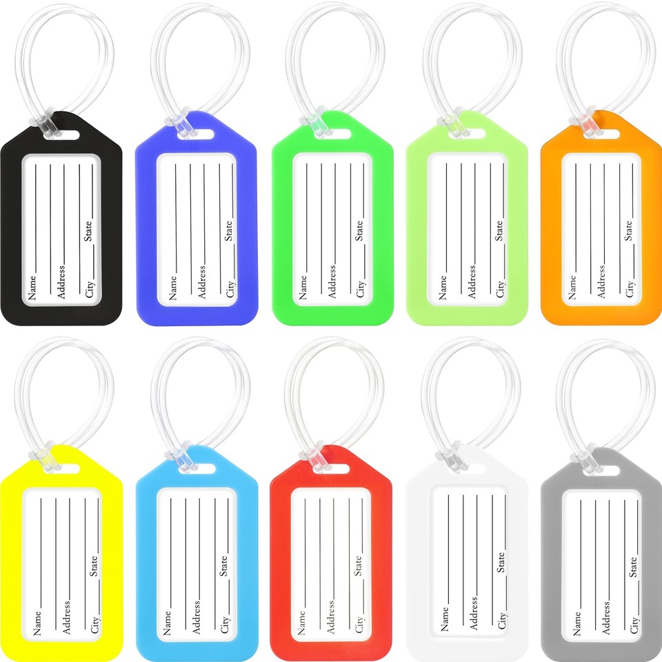 Sodsay 10 Pack Luggage Tag Bright Luggage Tags for Suitcases Bag Tags