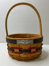  Longaberger 1997 Inaugural Basket With Plastic Protector Red Blue Patriotic 