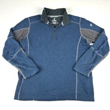 Kuhl Kashmira 1/4 Zip Pullover Fleece Sweater Men's Small Blue And Gray