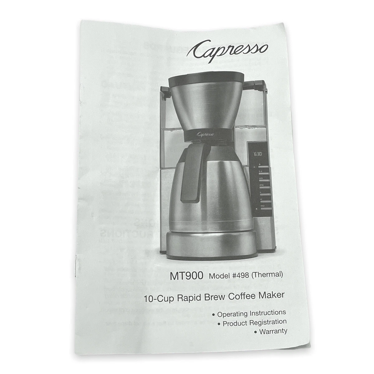 Capresso mt900 cheap coffee maker