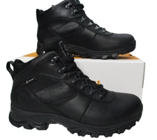 Timberland Mt. Maddsen Waterproof Mid Hiker Black Leather Boots Mens Sz 11