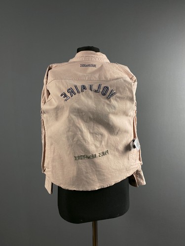 Zadig & Voltaire Gilrl Pink Embroidered Snake Military Bonnie Jacket Size 10 138 - Picture 8 of 12