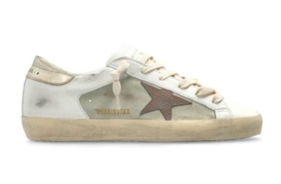 Golden Goose Superstar Women sneakers Beige Gold Lizard NIB Auth Size 37 US 7