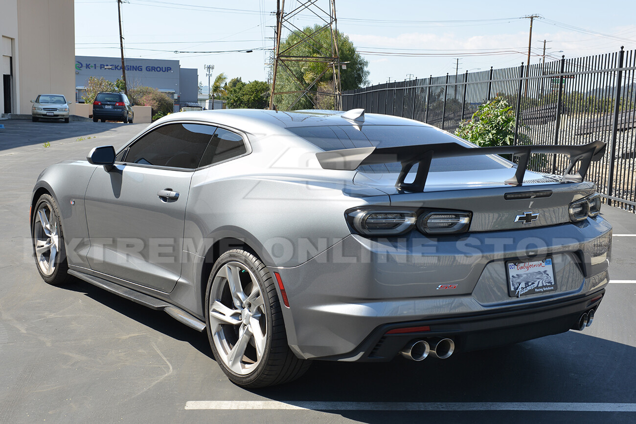 T6 Style CARBON FIBER Side Skirts Rocker Panel Pair For 16-Up Camaro SS & RS