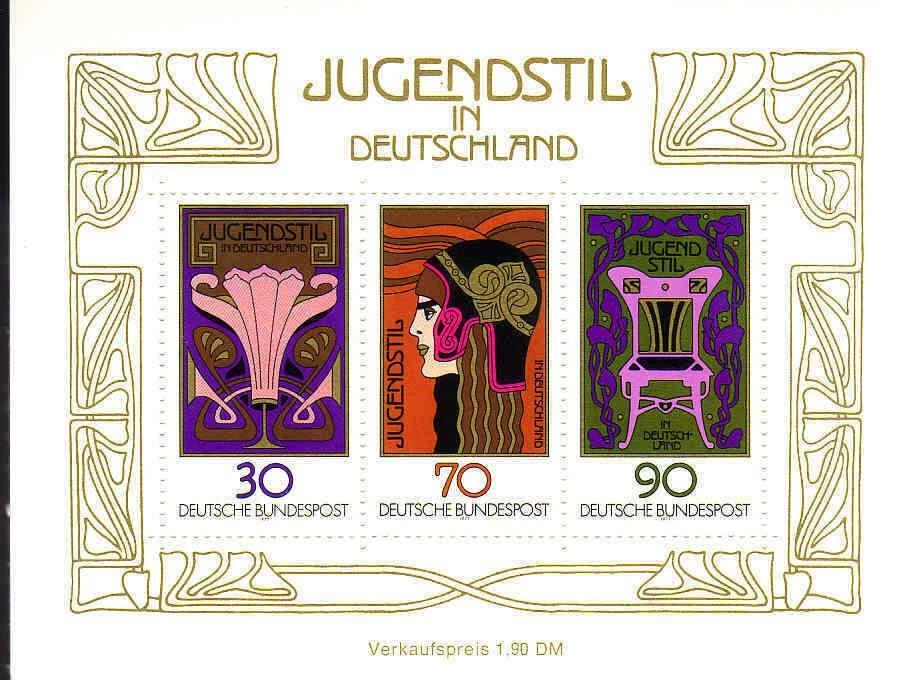 Bund Block 14 postfrisch, Jugendstil - Bild 1 von 1