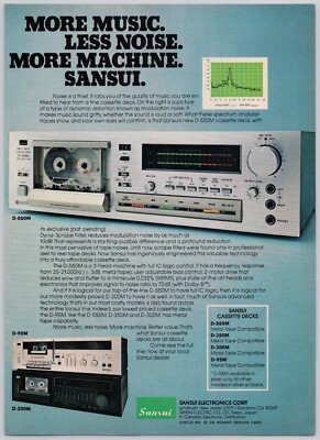 1981 Sansui D-550M Cassette tape Deck Stereo Hi-Fi Vintage Print Ad