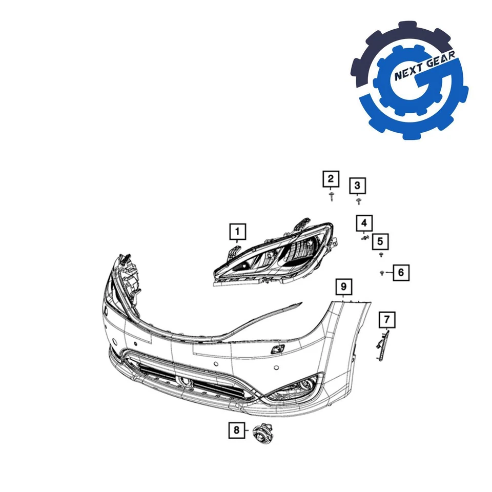 Nuevo conjunto de faros izquierdos Mopar OEM para Chrysler Pacifica 2017-2020 68342193AE Foto 4 de 4