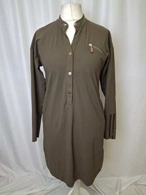 Jane Lushka Eva Technical Jersey Dress Army Green Active Women's Small C5962