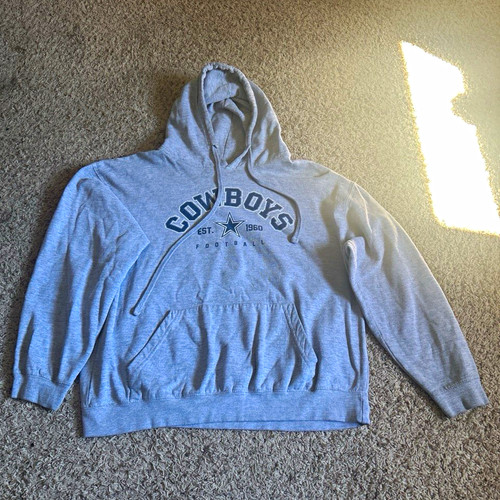 Cowboys Team Apparel Dallas Cowboys Gray Pullover Hoodie Sweatshirt Size L