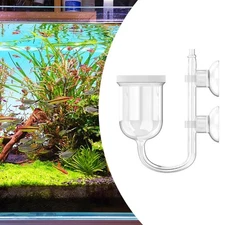 Glass CO2 Diffuser for Fish Tank with Suction Cups Integrated Bubble Counter
