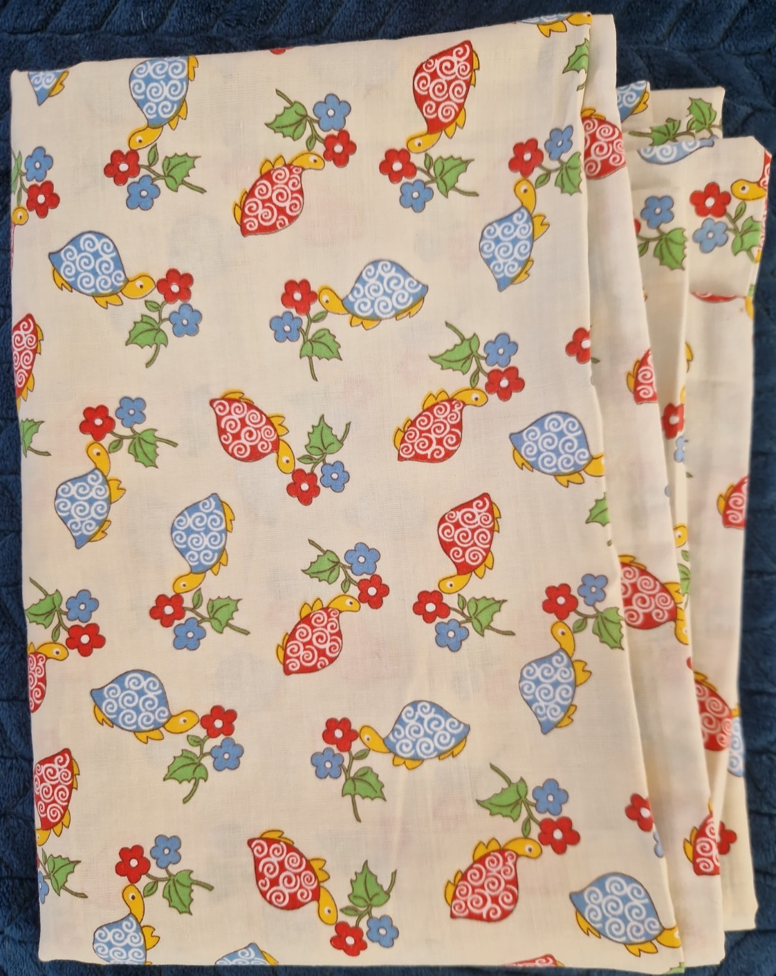 Copripiumino trapuntato letto lettino tartaruga vintage made England 100x120 cm