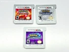 Lot of 3 Pokemon Games for the Nintendo 3DS (Omega Ruby, Ultra Moon, Mystery D)