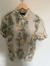 Men’s All Saints Floral Shirt Sleeve Shirt Size Medium. New Without Tags