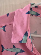 BAD BIRDIE Sharks Made USA Performance Polo Golf Shirt Men's XL Pink