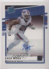 2020 Panini Chronicles Clearly Donruss Rated Rookie Zack Moss #RR-ZM Auto s3g