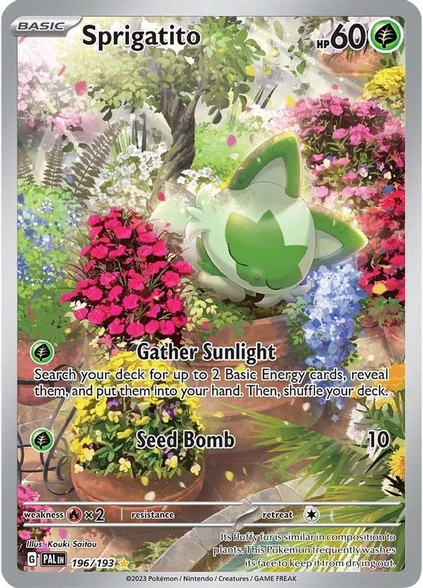 Sprigatito - 196/193 - Pokemon Paldea Evolved Illustration Rare Card NM