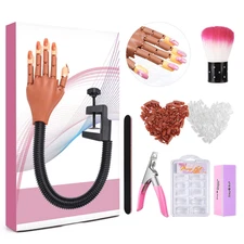 LIONVISON Practice Hand for Acrylic Nails, Flexible Nail Practice Hands Training