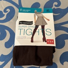 No Nonsense Super Opaque Tights USA Size XL Brown Espresso Control Top Fall New