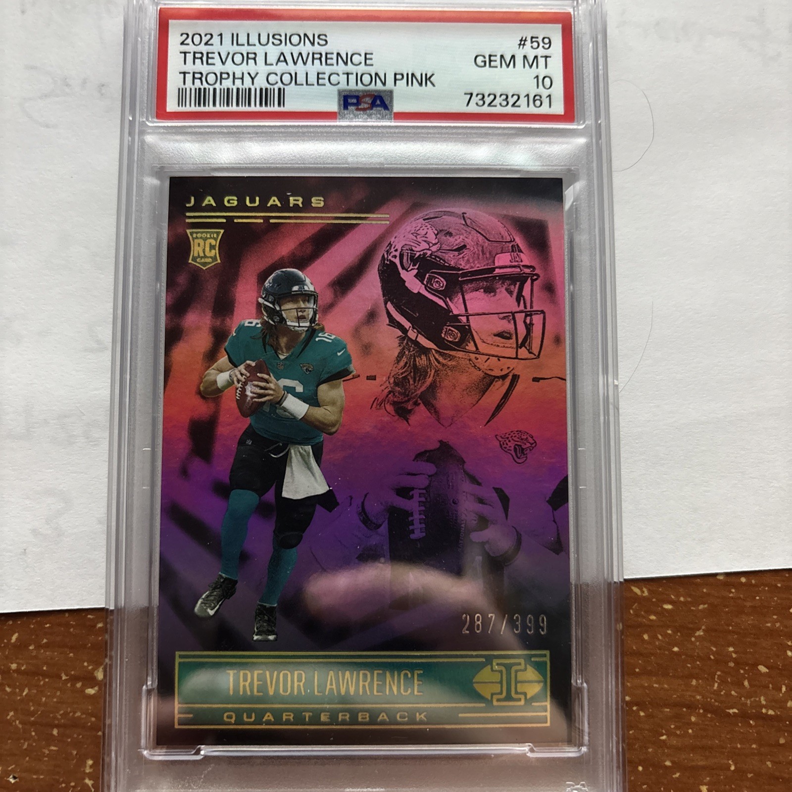 Trevor Lawrence Panini Illusions #59 Trophy Collection Pink