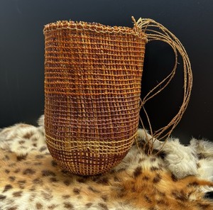 Vintage Australian Aboriginal Handwoven Dilly Bag Basket Natural Fibers & Dyes