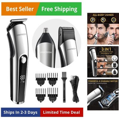Beard Trimmer for Men, 3 in 1 Hair Clippers for Men Kit, Nose,Ear,Micro Elect...