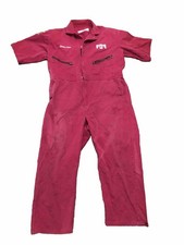 Red Kap Mens Overalls 46-SH Red Pink Mechanic Jumpsuit Long Sleeve 24.5  Inseam